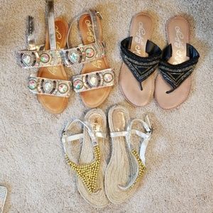 Naughty Monkey and Not Rated Sandal Lot